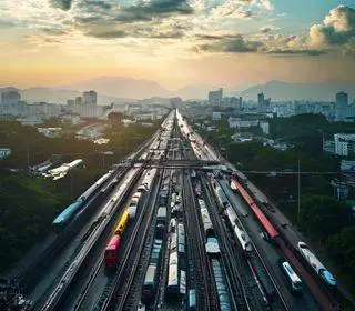 ciclo de expansão de transporte sobre trilhos