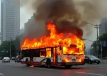 ônibus incendiado