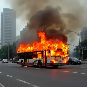 ônibus incendiado