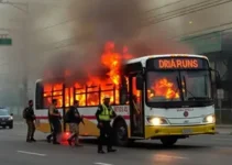 ônibus incendiado