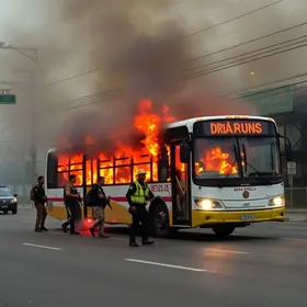 ônibus incendiado